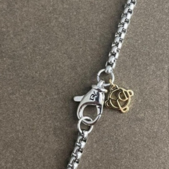 David Yurman 3.7mm chain w/ 14 k gold accent - Picture 2 of 6